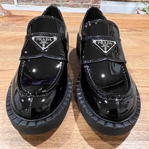 PRADA Patent Leather Loafers, 37 (womens)